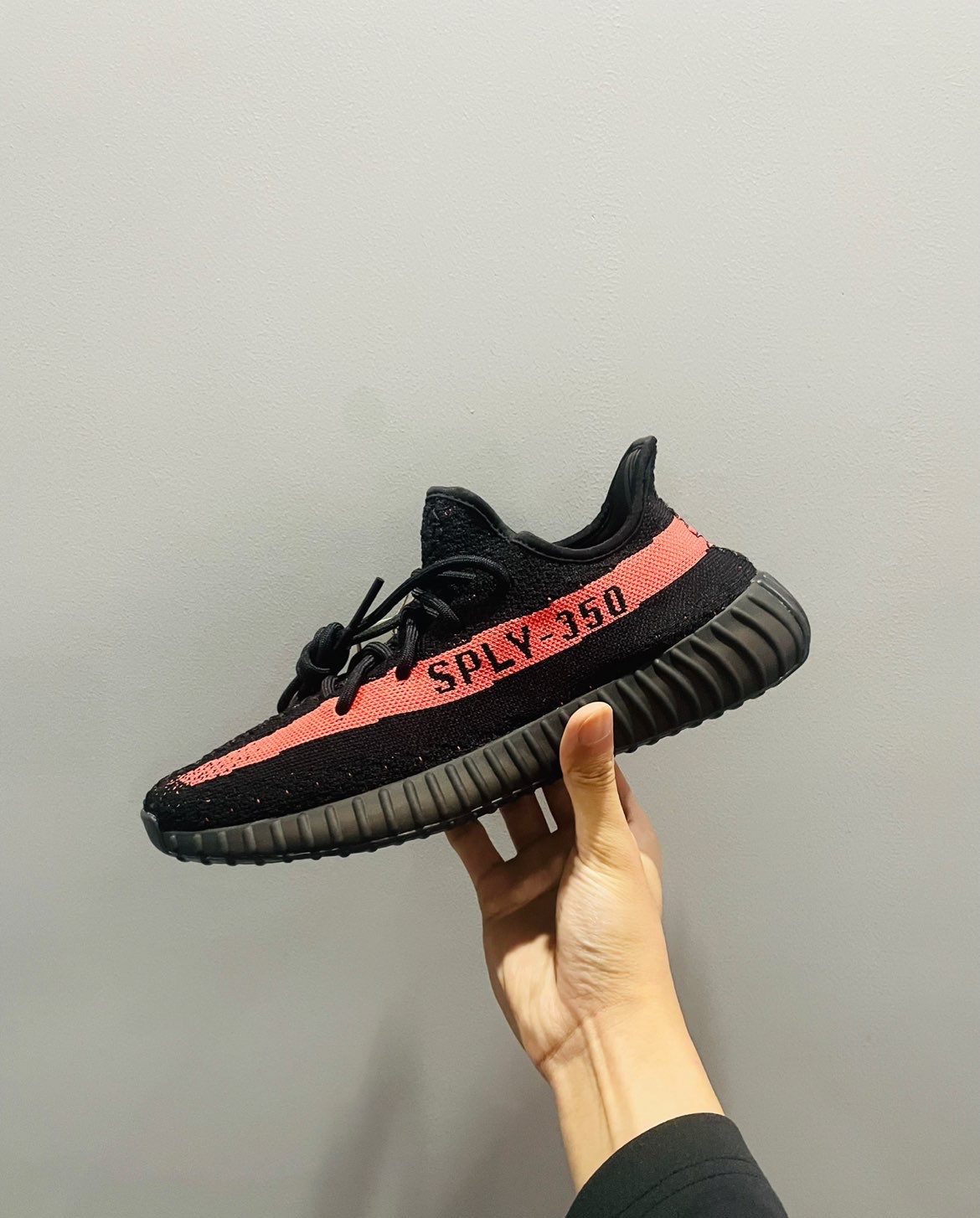 Adidas Yeezy Boost 350 V2 Core Black Red Stripe BY9612 Men s