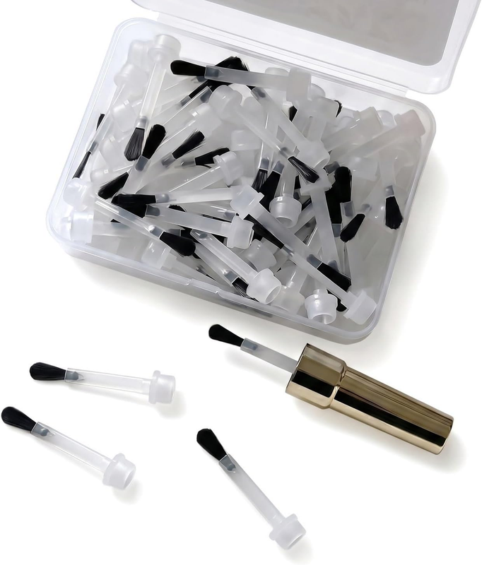 66 Pcs Nail Polish Brush Replacement with Handle Set, Soft Smooth Bristles Color