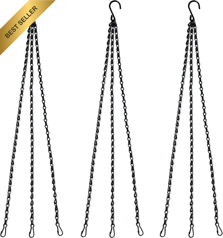 24 Inch Long Hanging Chains for Plants Flower Pot Basket Chains 3 Point Replacem