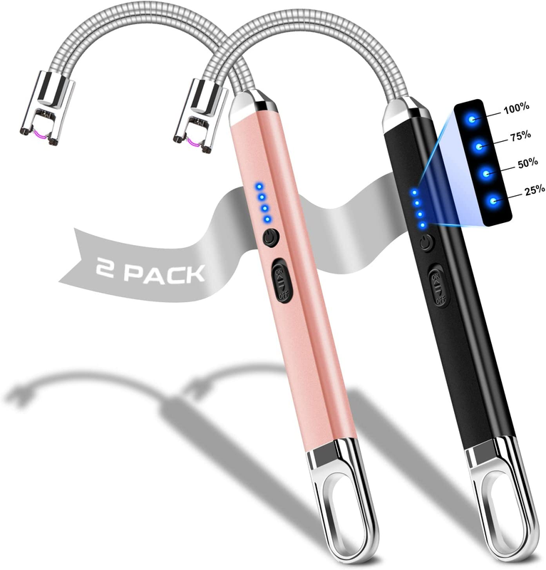 2 Pack, Usb Rechargeable Lighter, Plasma Arc Electric Lighte
