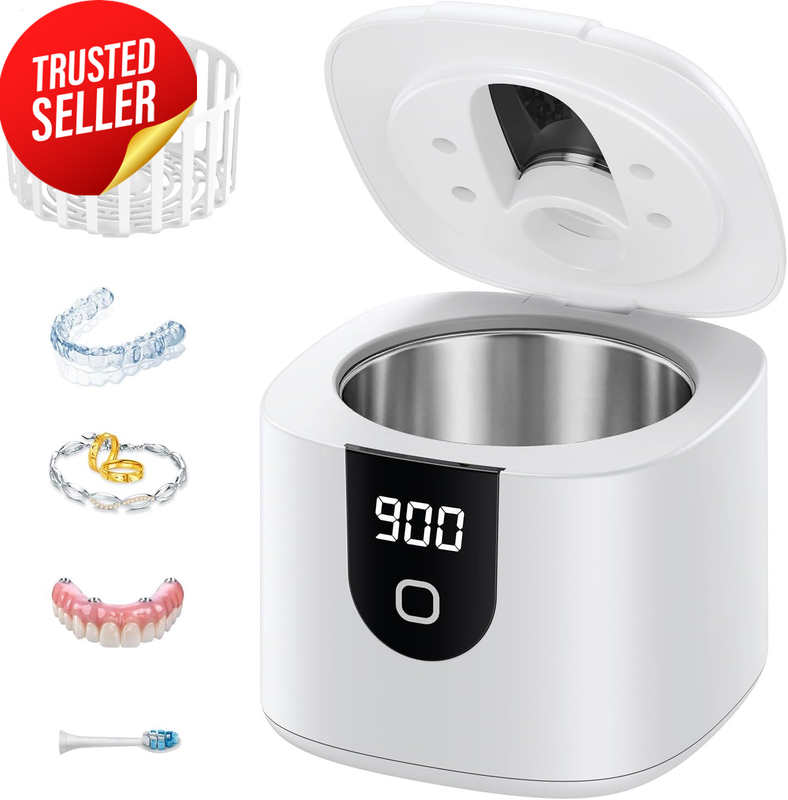 Ultrasonic Jewelry Cleaner UV Light 45Khz 4 Modes