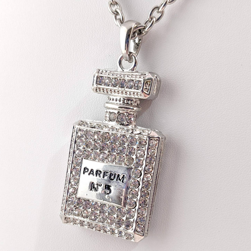 Bling Parfum N° 5 Perfume Bottle Pendant Chain Necklace