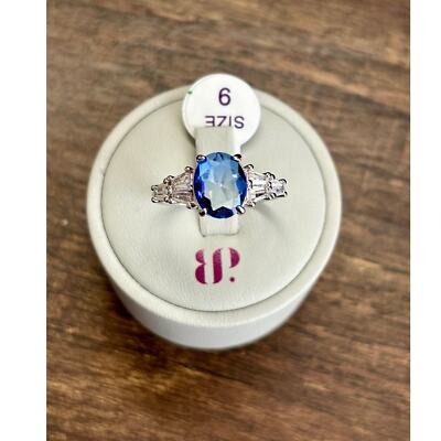 Ring Bomb Party RBP3668 Sz9 ''Elevated Love'' LC Sapphire Blue Tourmaline Size 9