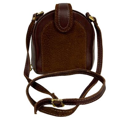 Brown Leather Suede crossbody purse bag Camera