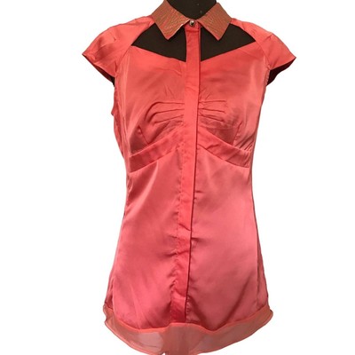 Vero Moda Harbor Lily Coral Bodysuit Blouse SZ M 