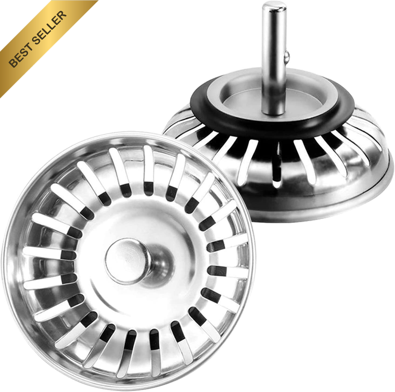 Sink Strainer Plug, 2Pack Kitchen Sink Waste Plug Drain Stopper Basket Filter -