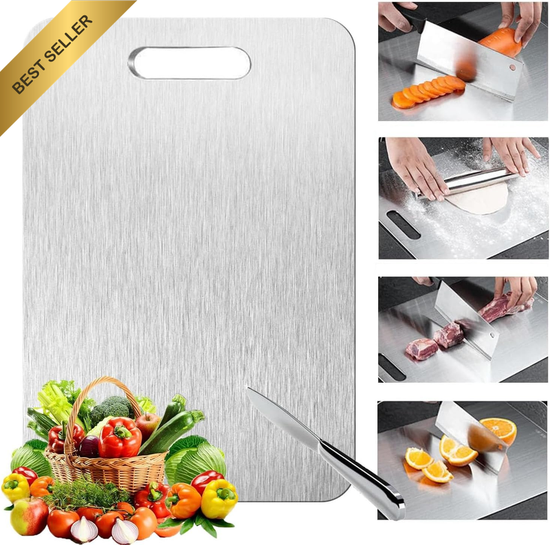 Stainless Steel Cutting Boards for Kitchen,  304 Chopping Board with Handles, Do
