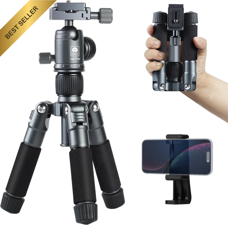 Mini Desktop Tripod AM-TT50 20" Aluminum Tabletop Tripod with 360° Ball Head Pho