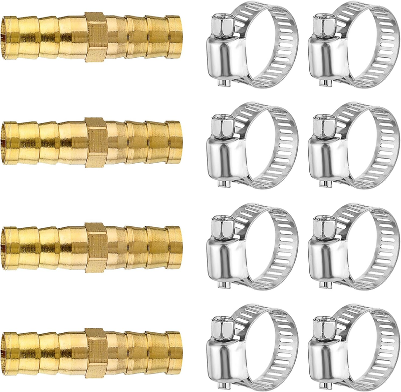 4 Pcs 3/8"(10Mm) Hose Repair Kit Brass Air Hose Connectors Air Hose Repair Kit P