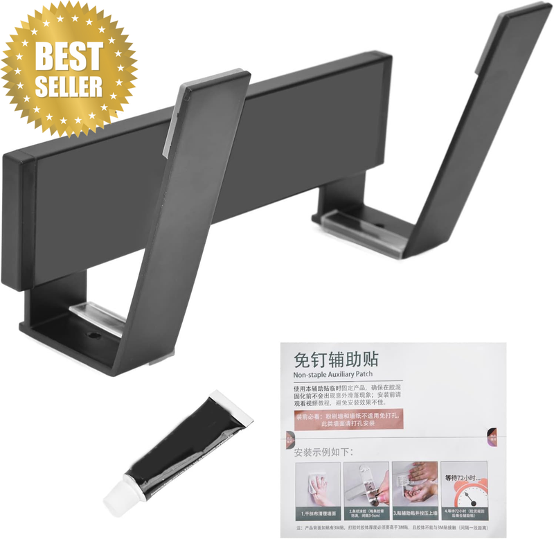 1PCS Pot Lid Holder Wall Mount, Slidable Chopping Board Storage Rack with No Pun