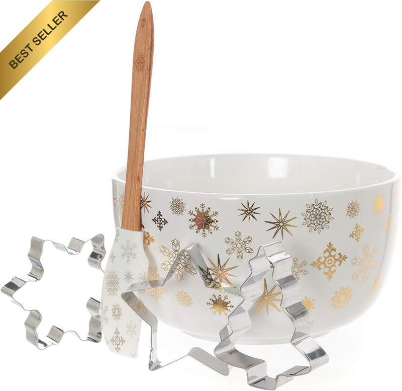 Electroplate Snowflake Mini Mix Bowl Set - Gold