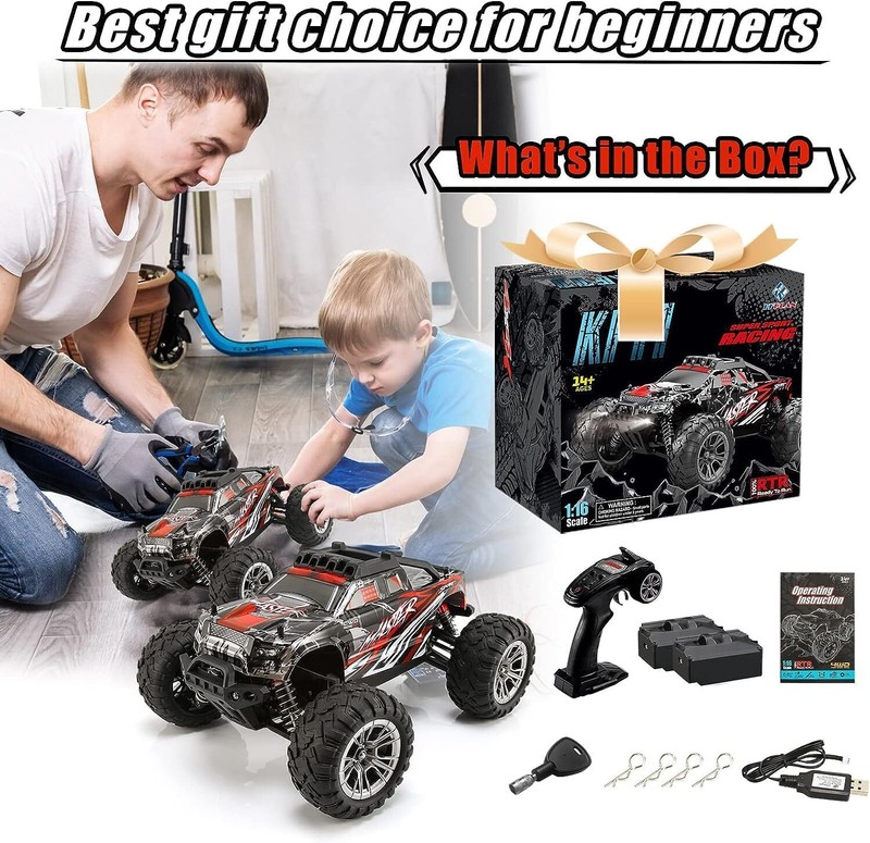 Remote Control Truck Fast RC Cars for Adults 42KM/H High Speed with 2 Batteries