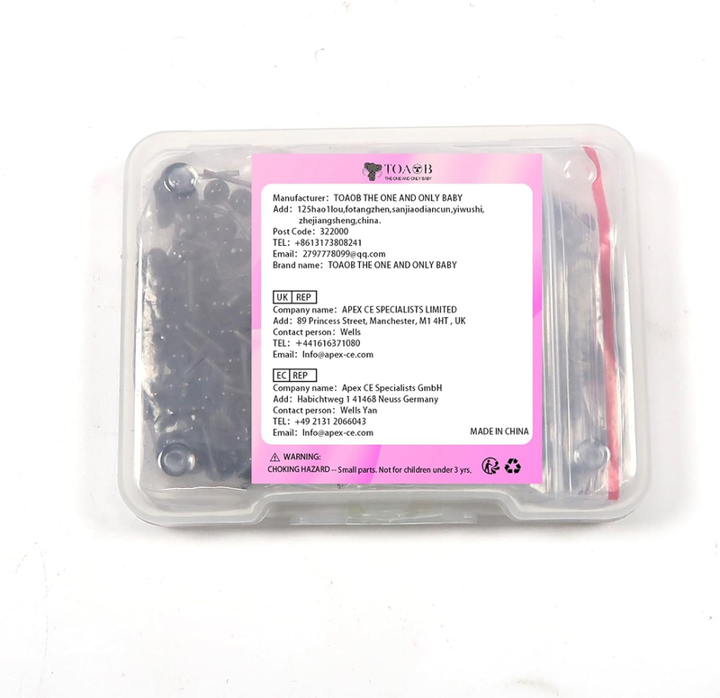 TOAOB 300pcs Black Glass Safety Eyes Set 2mm 3mm 4mm Small Doll Eyeballs on Wire