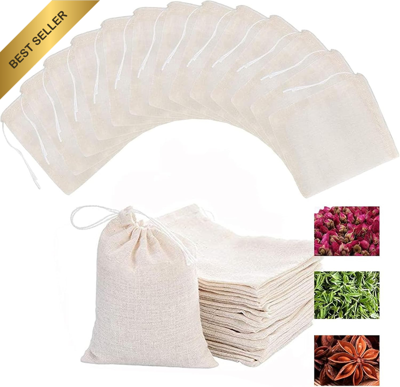 Reusable Muslin Bag 100% Cotton Drawstring Bag Ecofriendly Muslin Gift Pouches R