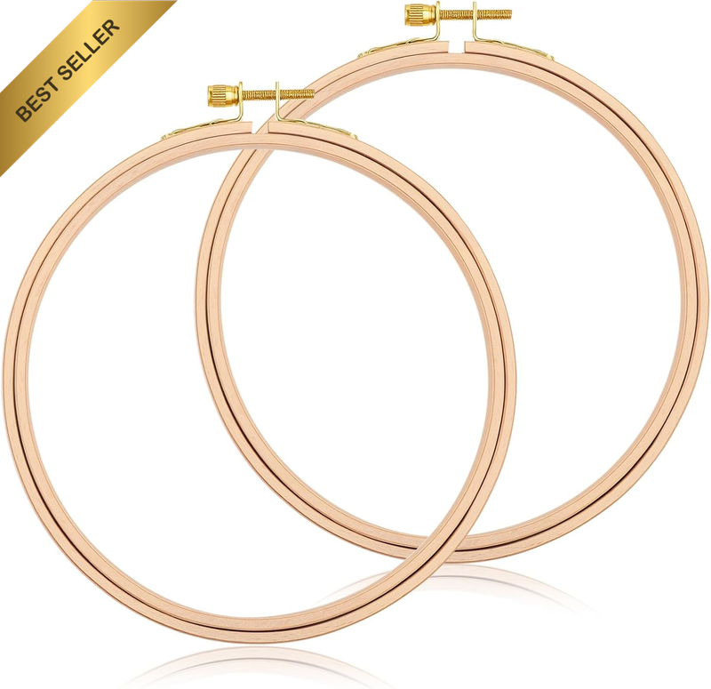 2 Pieces Wooden Embroidery Hoops 6 Inch Embroidery Hoop Wood round Cross Stitch