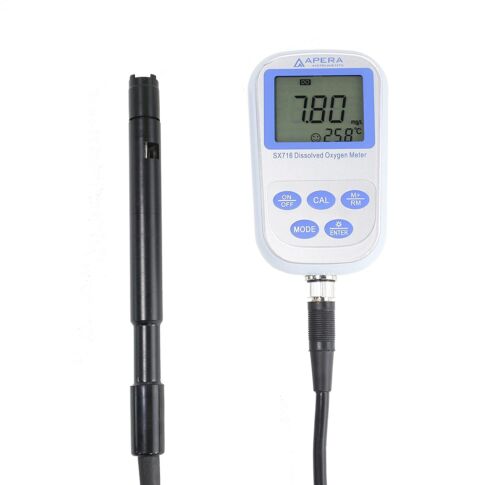 Apera Instruments SX716 Portable Lab Dissolved Oxygen DO Meter, Waterproof, Auto