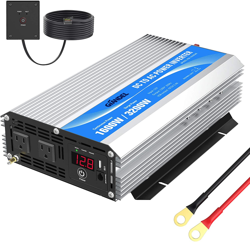 1600Watt Power Inverter Modified Wave DC 12Volt to AC 120Volt with Remote Contro