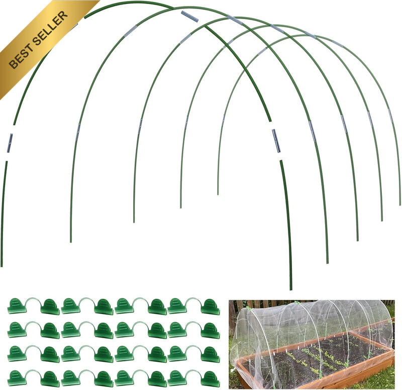 Greenhouse Hoops for DIY 3.5Ft or Wider Grow Tunnel, Rust-Free Fiberglass Suppor