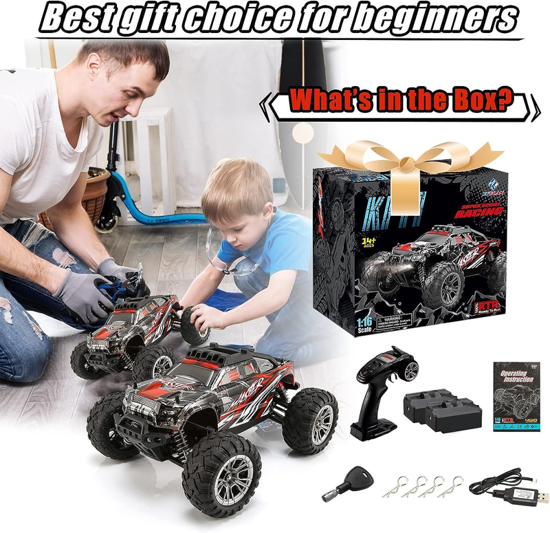 Remote Control Truck, Fast RC Cars for Adults, 42KM/H High-Speed 4WD RC ...