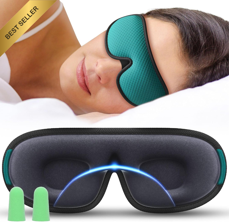 100% Blackout Eye Mask for Sleeping - Breathable 3D Sleep Mask for Men and Women