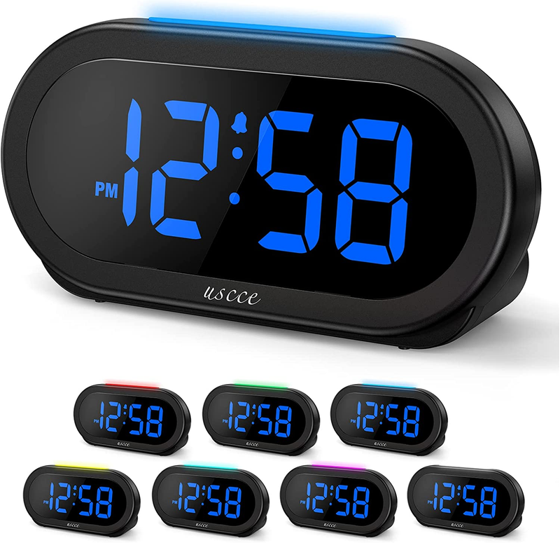 Small LED Digital Alarm Clock Snooze Easy to Set Full Range Brightness Dimmer