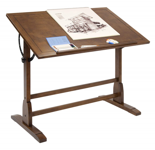 STUDIO DESIGNS 13305 Vintage Drafting Table, 42 in, Rustic Oak