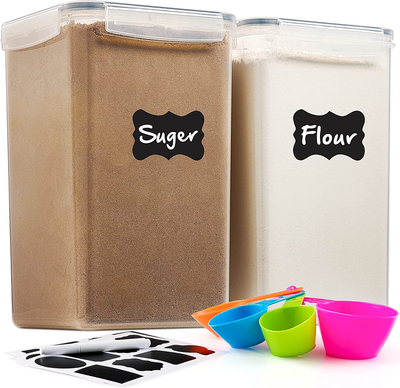 large flour storage containers