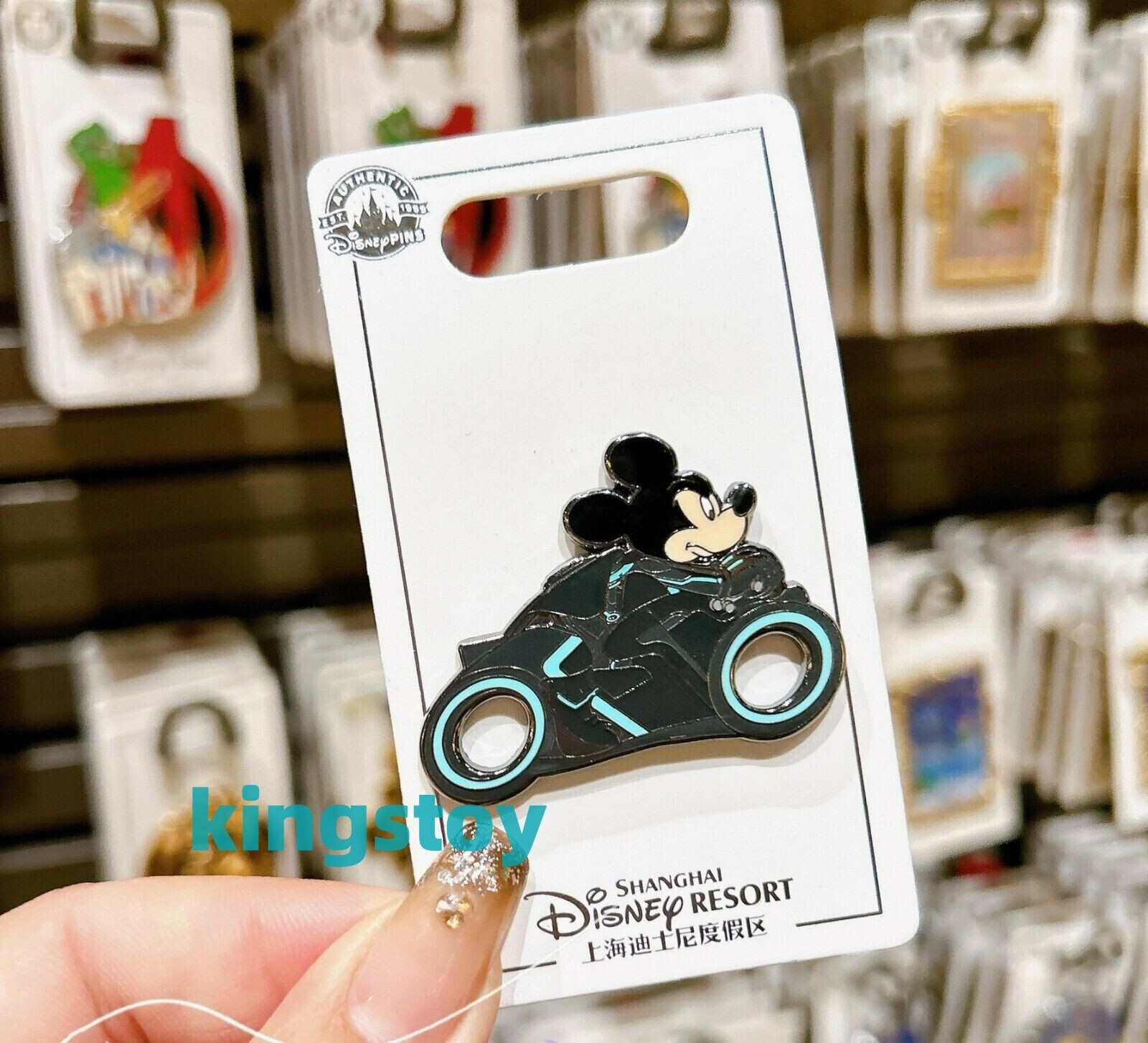 Disney - ★DISNEY  STORE 新品タグ付　ビッグサイズ Disney Pin authentic Mickey mouse tron motorcycle shanghai