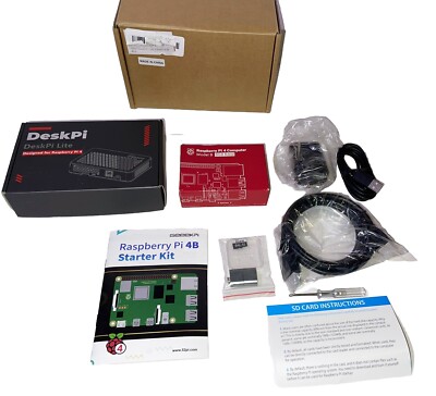 GeeekPi Raspberry Pi 4B 8GB RAM Starter Kit MODEL B 64GB DESKPI SD CARD NEW