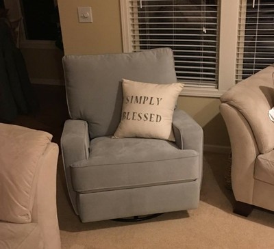 Baby Relax Rylan Swivel Gliding Recliner, Gray BRAND NEW