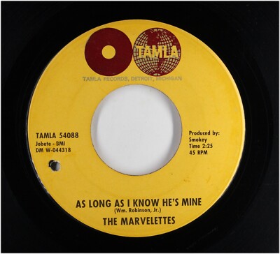 MARVELETTES Soul Girl Gp 45rpm As Long As I Know He's Mine/Little Girl Blue HEAR