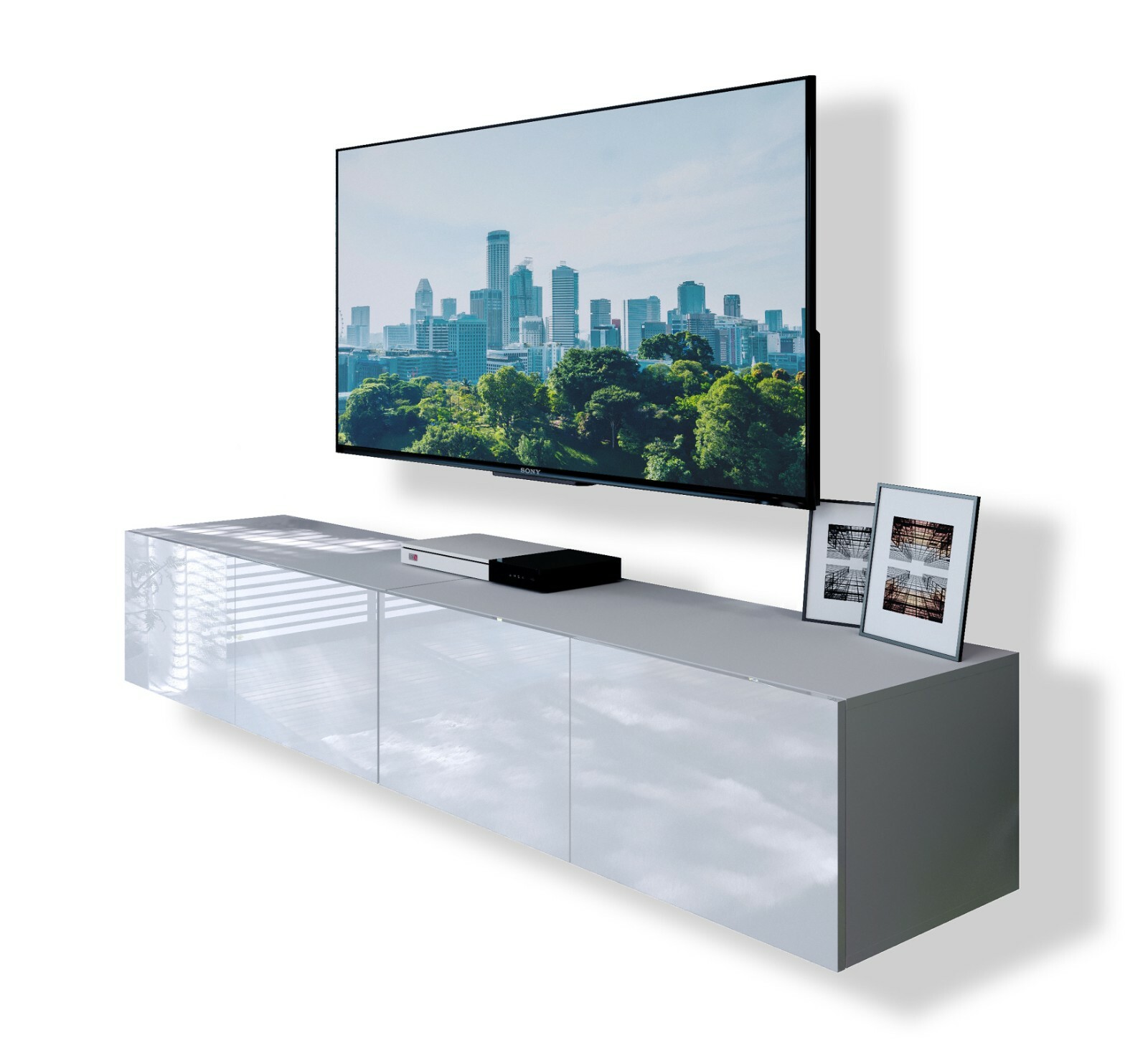 Lowboard TV-Schrank Colgante 200 Hängeschrank Fernsehschrank LED PUSH