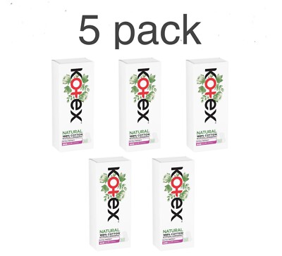 5pack KOTEX NATURAL Extra Protect (Normal+) Sanitary Pads, 18 pcs