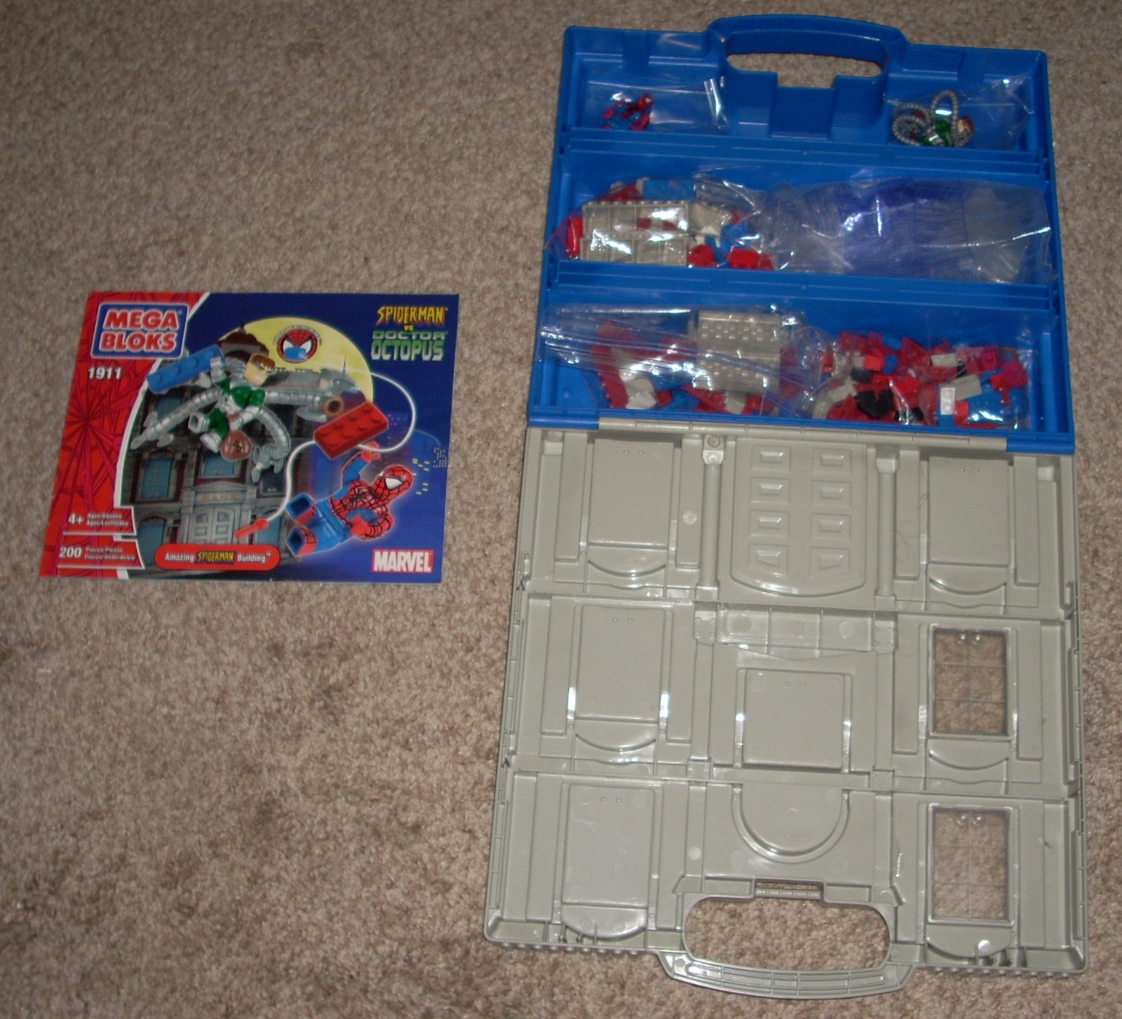 2004 Mega Bloks Marvel Spider-man vs Doctor Octopus Bank Building Set #1911