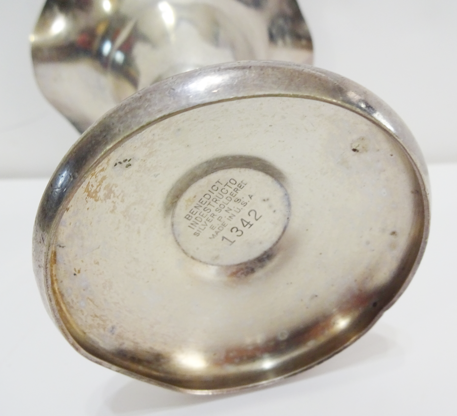 BENEDICT INDESTRUCTO E.P.N.S. B.M.M SILVERPLATE Sundae Cup Made in USA 1342