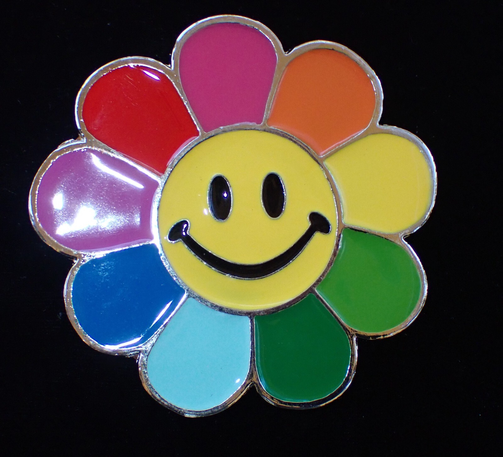 ※即購入OK※Smile Flowerさま専用 NEAT SMILEY FACE RAINBOW COLORED SUNFLOWER BELT BUCKLE NEW