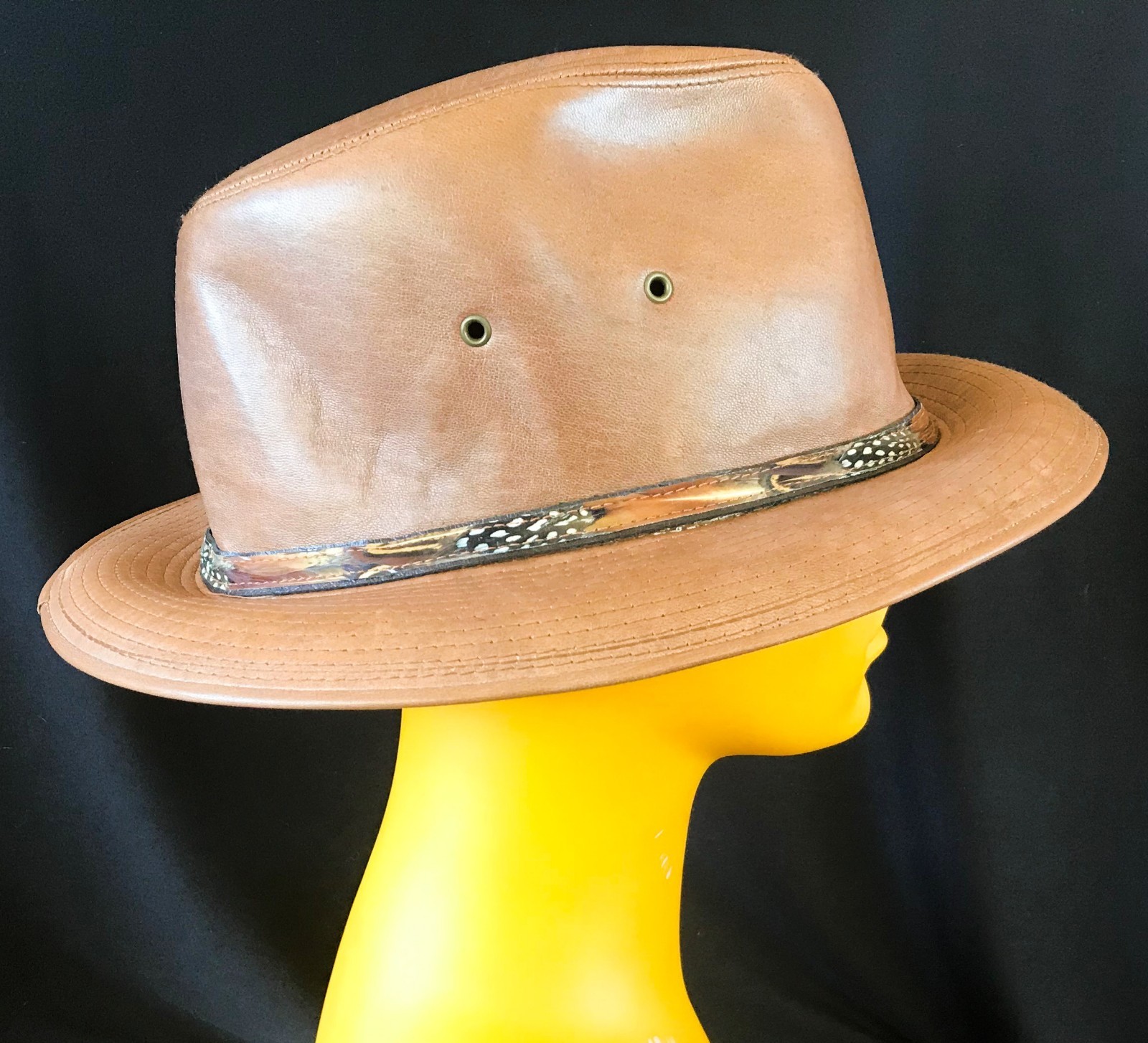 Churchill Leather Cowboy Hat ~ Beige ~ Large 7 1/4