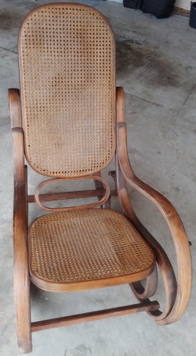 Vintage Thonet Style Bentwood Rocker Rocking Chair Bent Wood Wooden