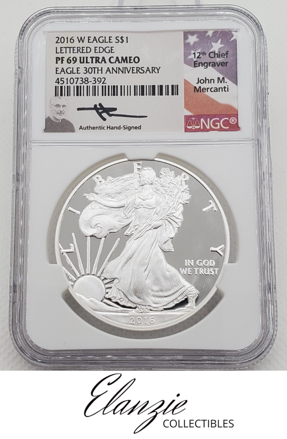 2016-W Proof American Silver Eagle Lettered Edge 30th Anniv
