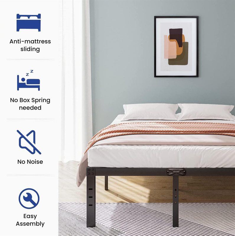 Bed Frame Queen Size Storage 18 Inch Tall Storage,Platform Metal Bedframe for Ki