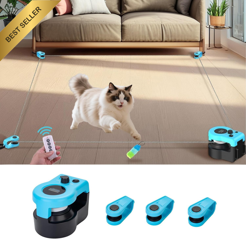 Interactive Cat Running Toys Treadmill Chase Mouse Feather Auto Remote DIY