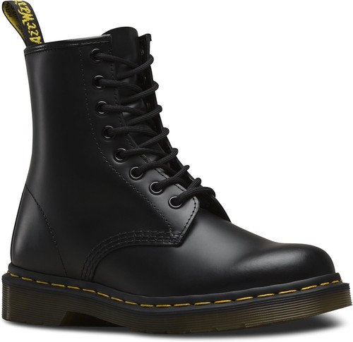 Pre-owned Dr. Martens 1460 Smooth Leather Lace Up Boots In Black