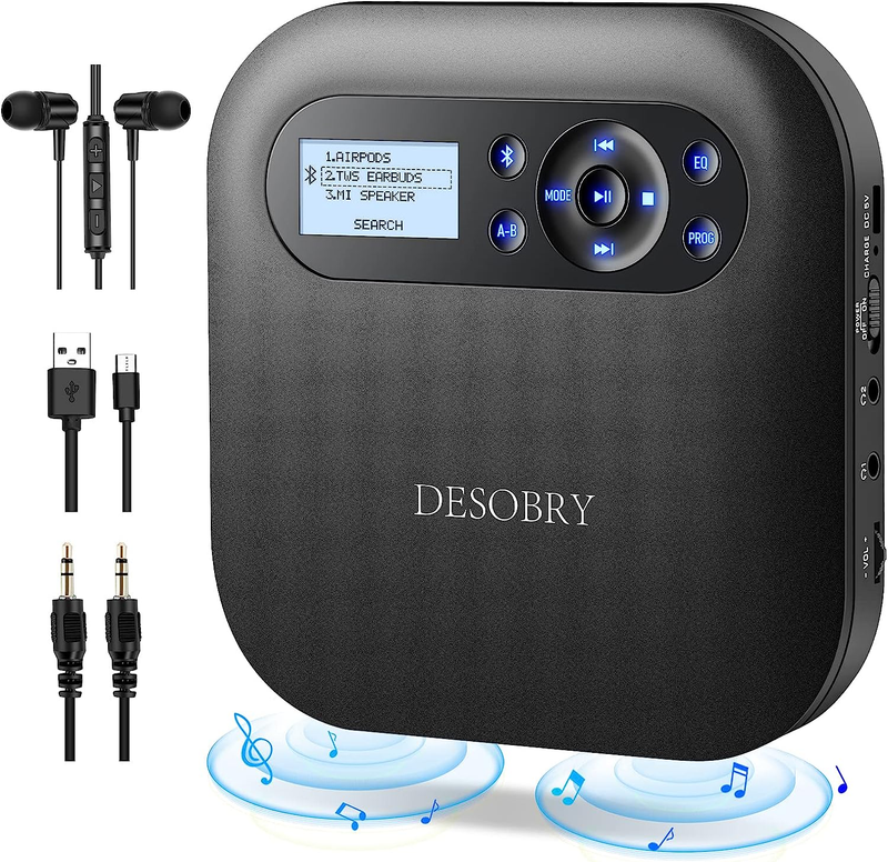 Portable, Bluetooth Cd Player With Speakers, Portable Cd Pla
