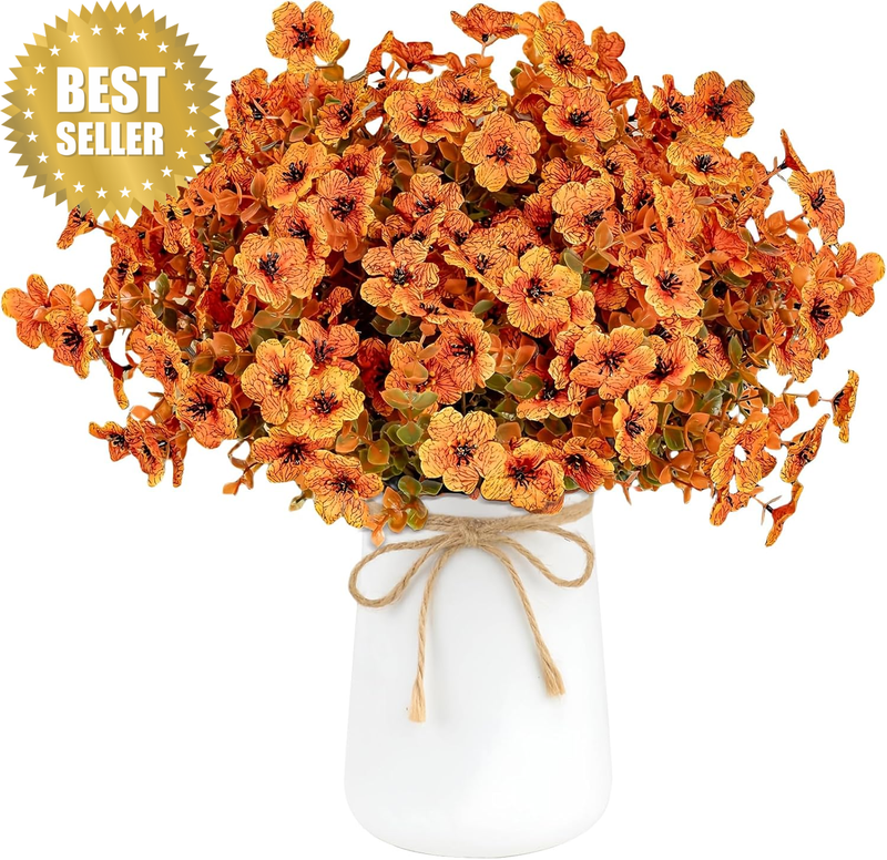 6Pcs Daisy Artificial Flowers Fake Fall Flowers Eucalyptus Plants No Fade Fake P
