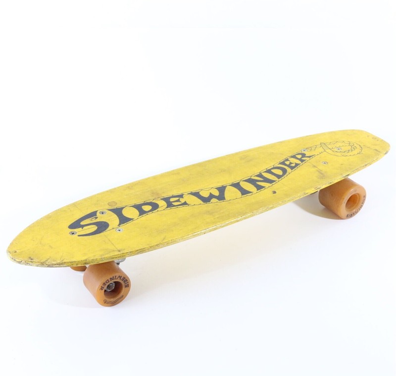 Sidewinder Snake Yellow Vintage Skateboard Deck 24