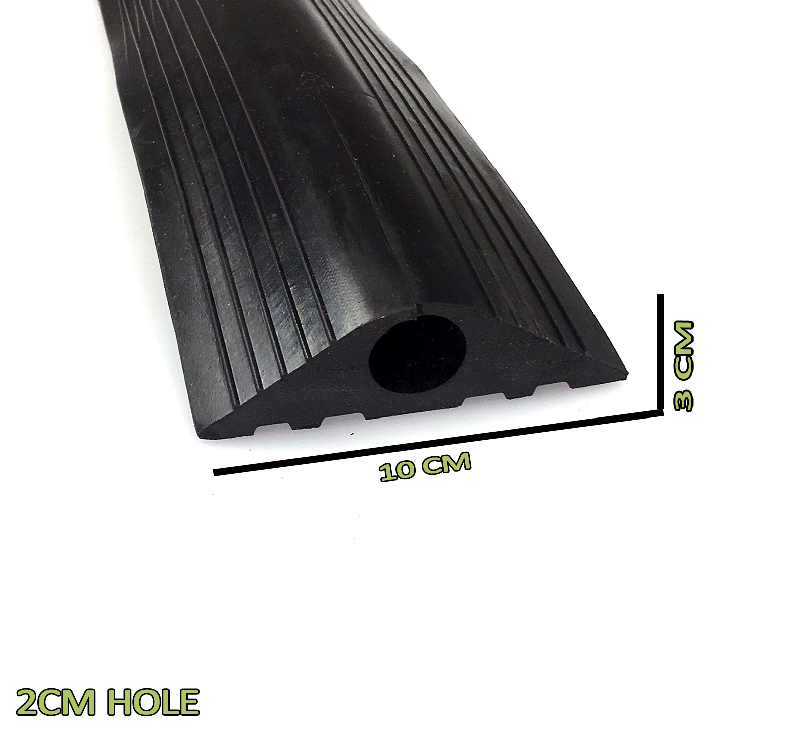 Black Heavy Duty Rubber Cable Tidy Floor Protector Trunking Cover for
