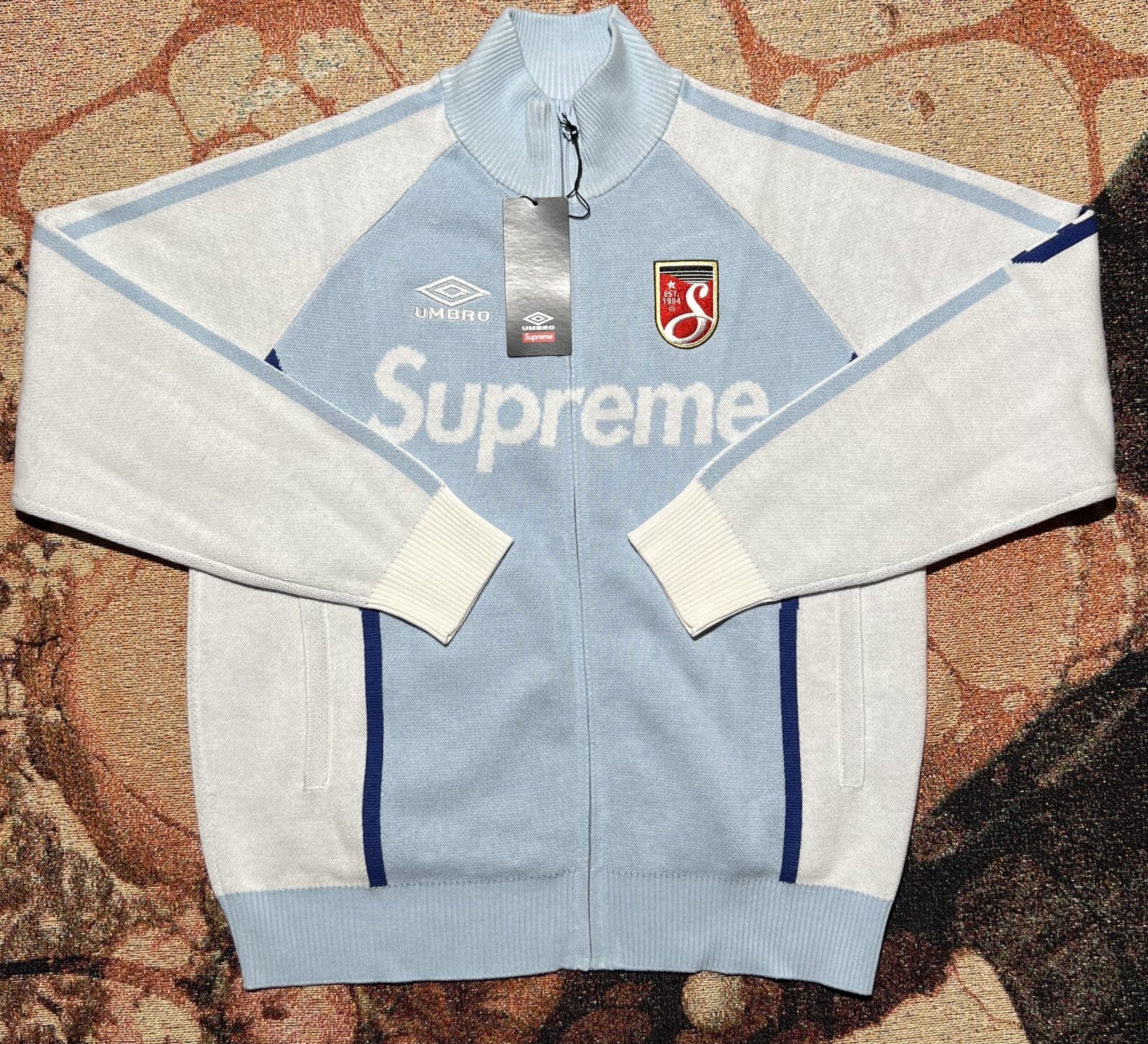 ウェア Supreme x Umbro Zip Up Sweater LightBlue Supreme Umbro Zip Up Sweater Light Blue Men's - SS25 - US