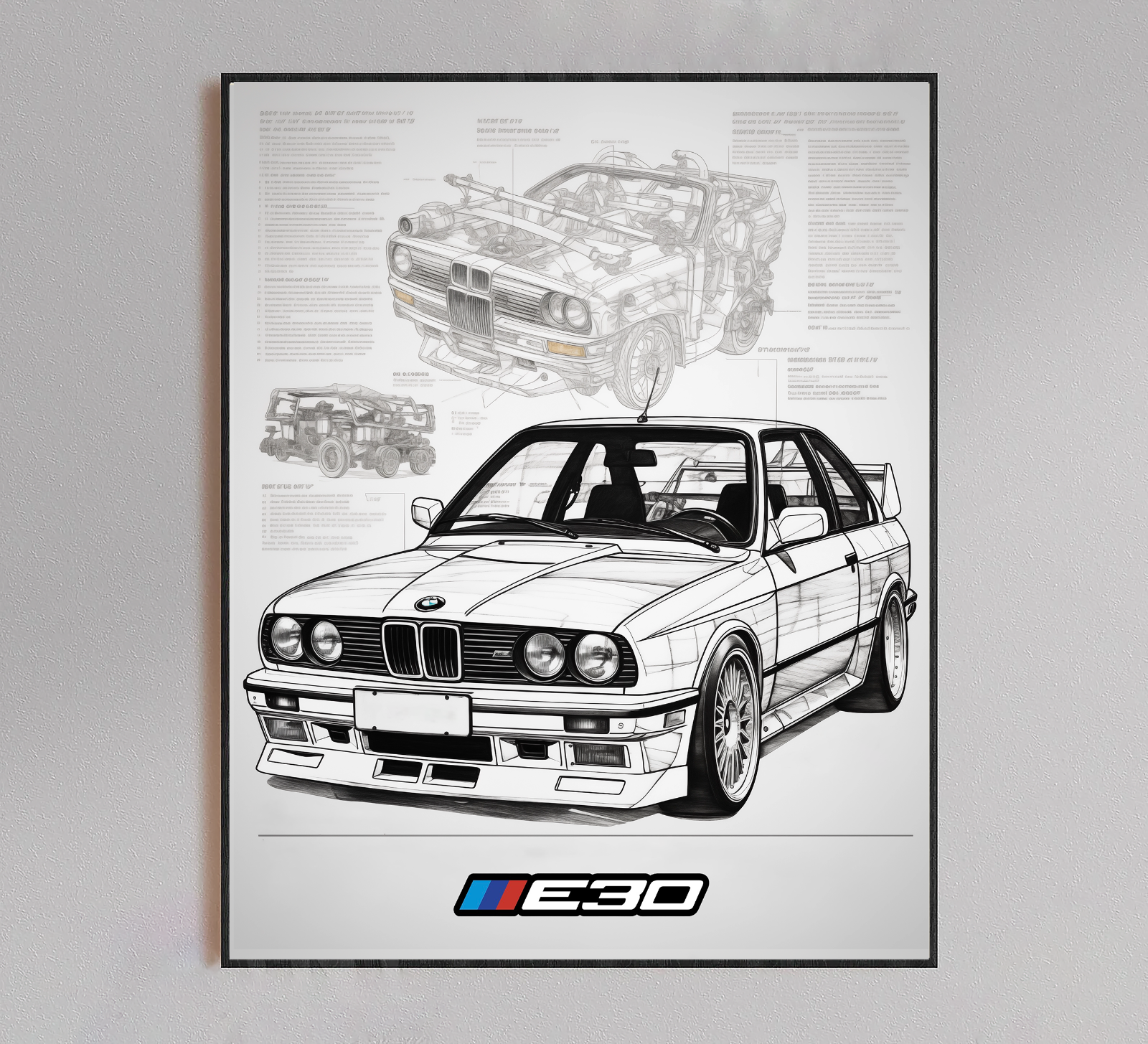 BMW e30 Poster- BMW e30 Patent Print, BMW e30 svg, BMW e30