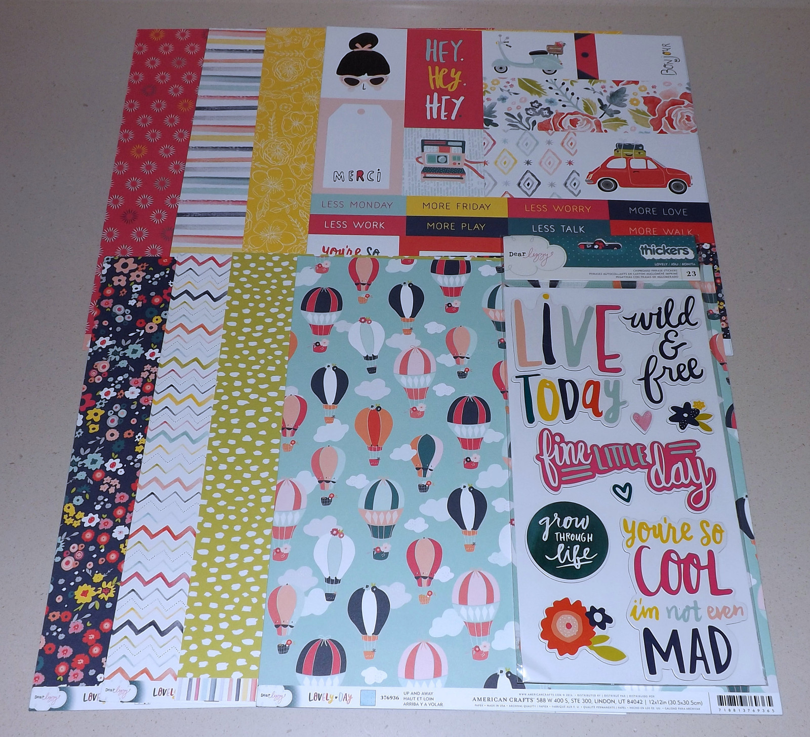 Scrapbook Kit Lot - Dear Lizzy with Thickers, Simple Stories & Pebbles