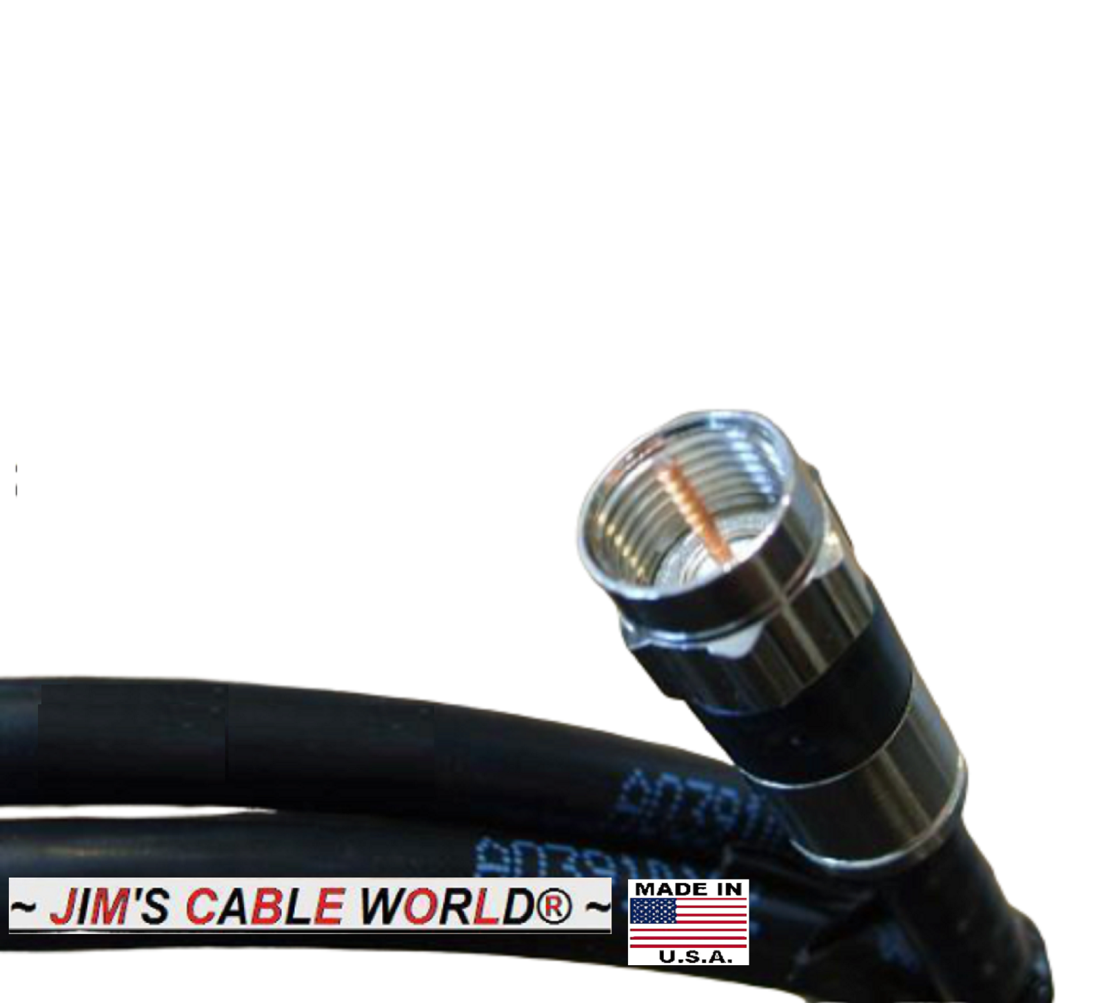 JIMS CABLE WORLD 6 Inch 1 Ft 2 Ft 3 Ft 4 Ft 5 Ft 6 Foot HD RG6 75Ω Coaxial Cable